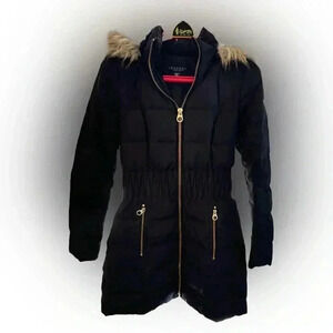 Laundry by Shelly Segel Los Angeles ladies faux fur hooded jacket in black Sz XS